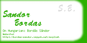 sandor bordas business card